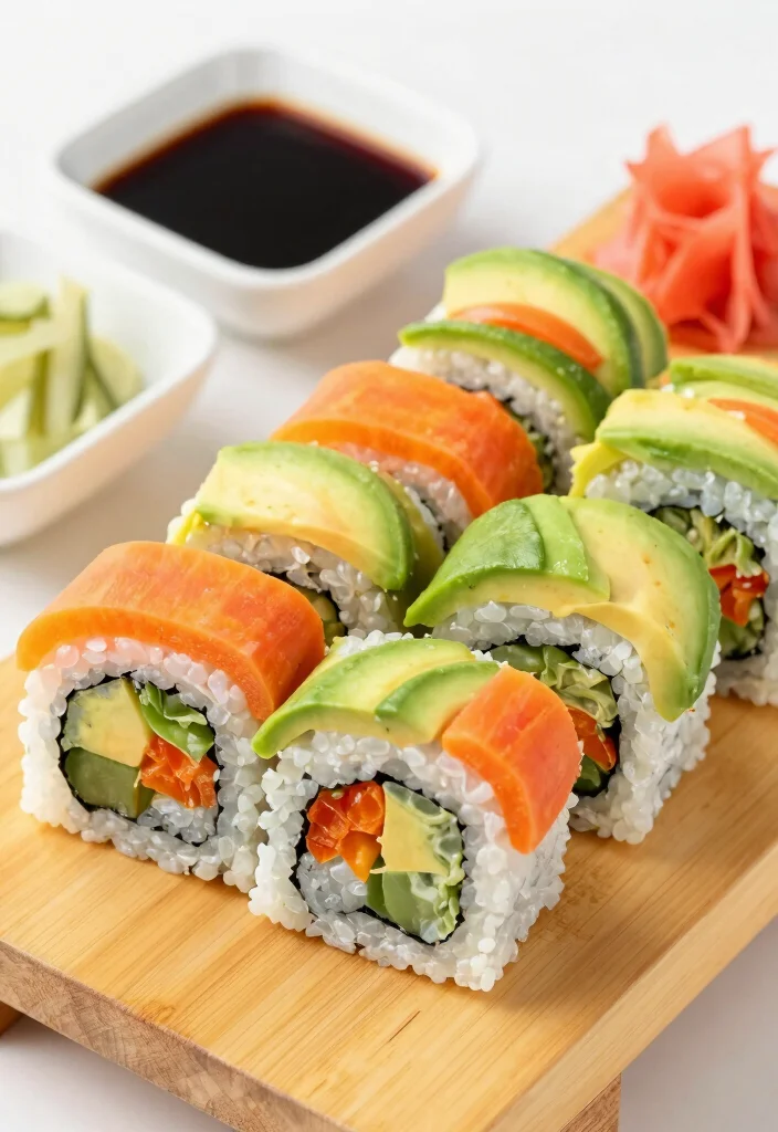 19 Packed Lunch Ideas for Work That Stay Fresh All Day - 3. Rainbow Veggie Sushi Rolls 1