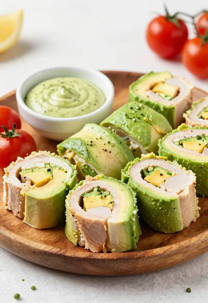 19 Packed Lunch Ideas for Work That Stay Fresh All Day - 7. Turkey and Avocado Roll-Ups 1