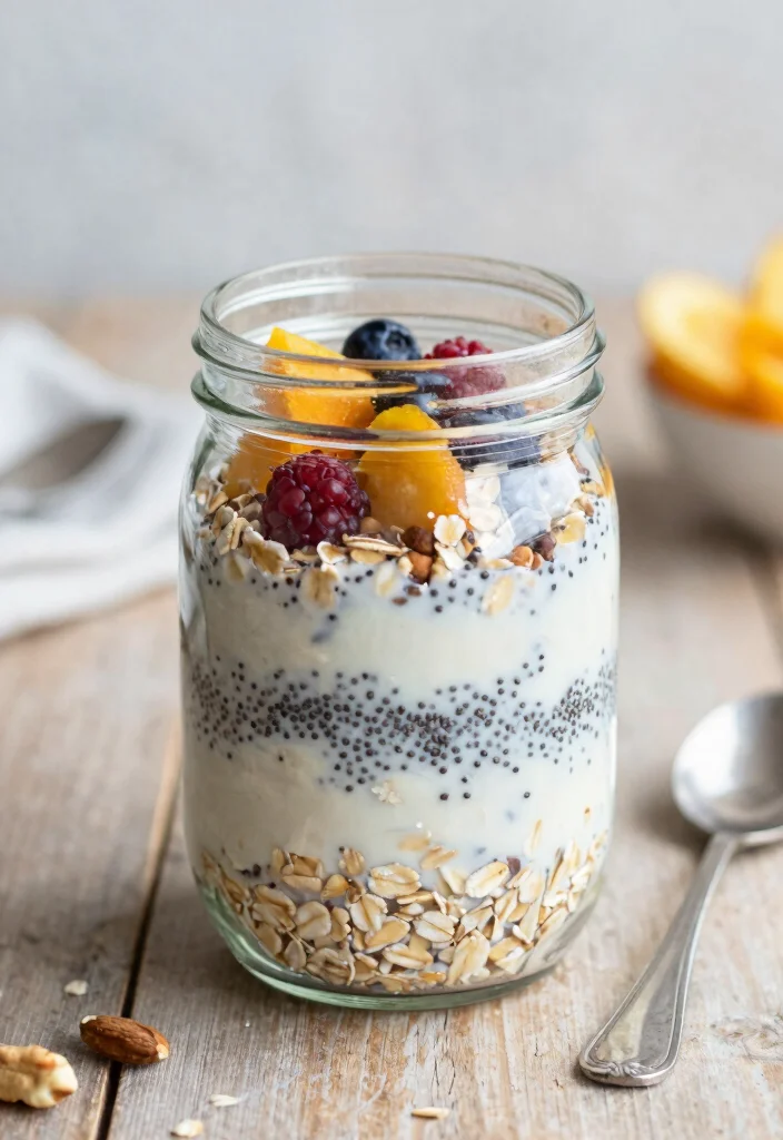 19 Packed Lunch Ideas for Work That Stay Fresh All Day - 8. Protein-Packed Overnight Oats 1