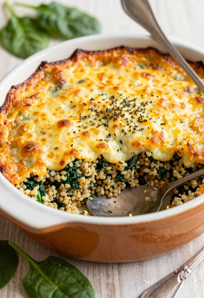 19 Quinoa Dinner Recipes That Are Healthy and Filling - 5. Quinoa & Spinach Casserole 1