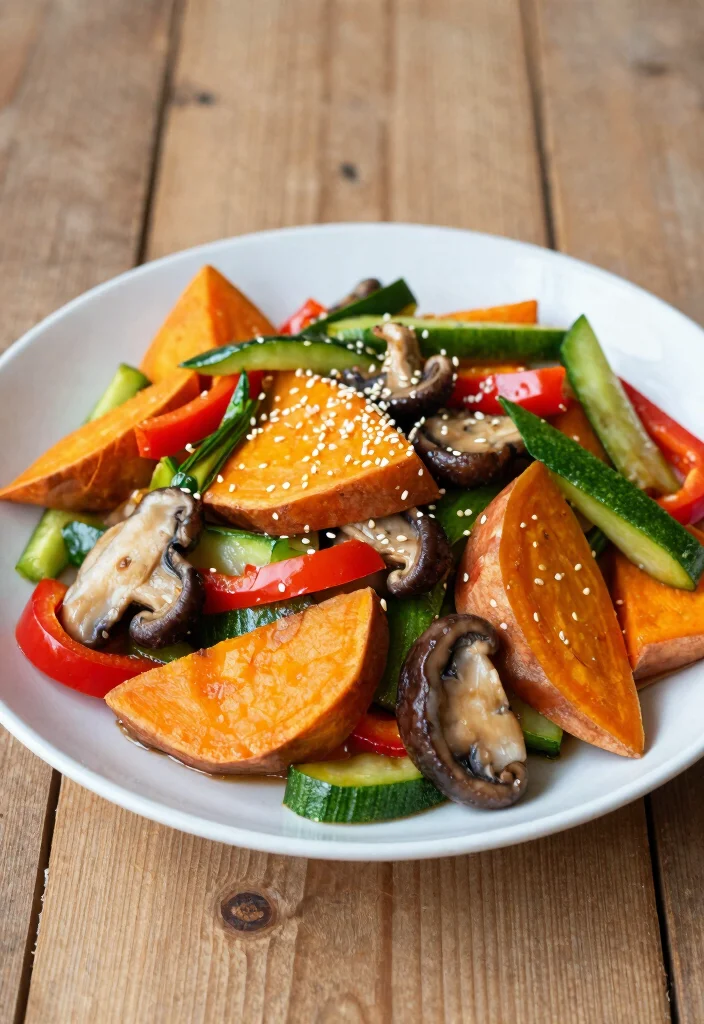 19 Sweet Potato Dinner Recipes That Are Healthy and Filling - 16. Sweet Potato and Mushroom Stir-Fry 1