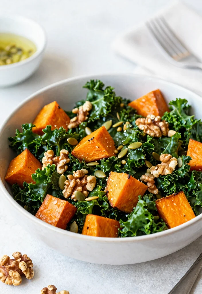 19 Sweet Potato Dinner Recipes That Are Healthy and Filling - 5. Sweet Potato and Kale Salad 1