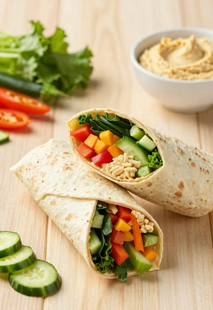 19 Wraps for Lunch That Are Easy, Filling, and Perfect for Any Day - 7. Hummus and Veggie Wrap 1