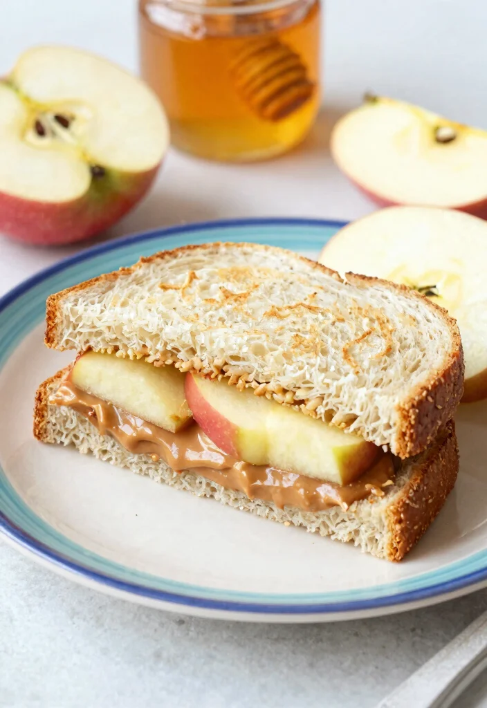 20 Easy and Cheap Lunch Ideas That Save Time and Money - 17. Peanut Butter and Apple Sandwich 1