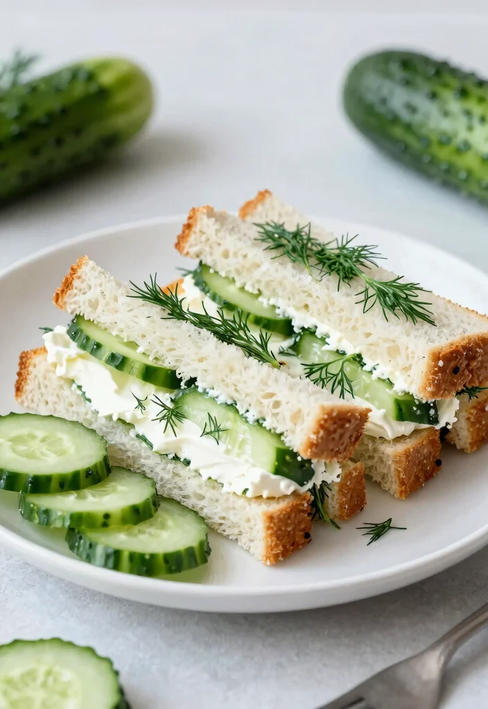 20 Easy and Cheap Lunch Ideas That Save Time and Money - 18. Cucumber and Cream Cheese Sandwich 1