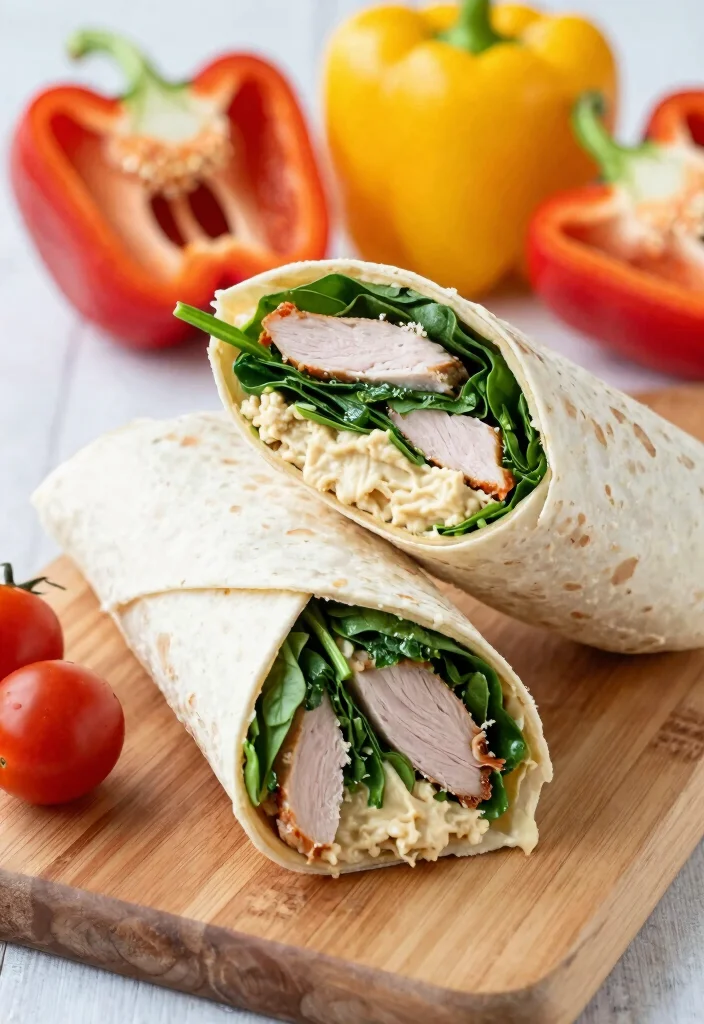 20 Easy and Cheap Lunch Ideas That Save Time and Money - 2. Turkey and Hummus Wraps 1