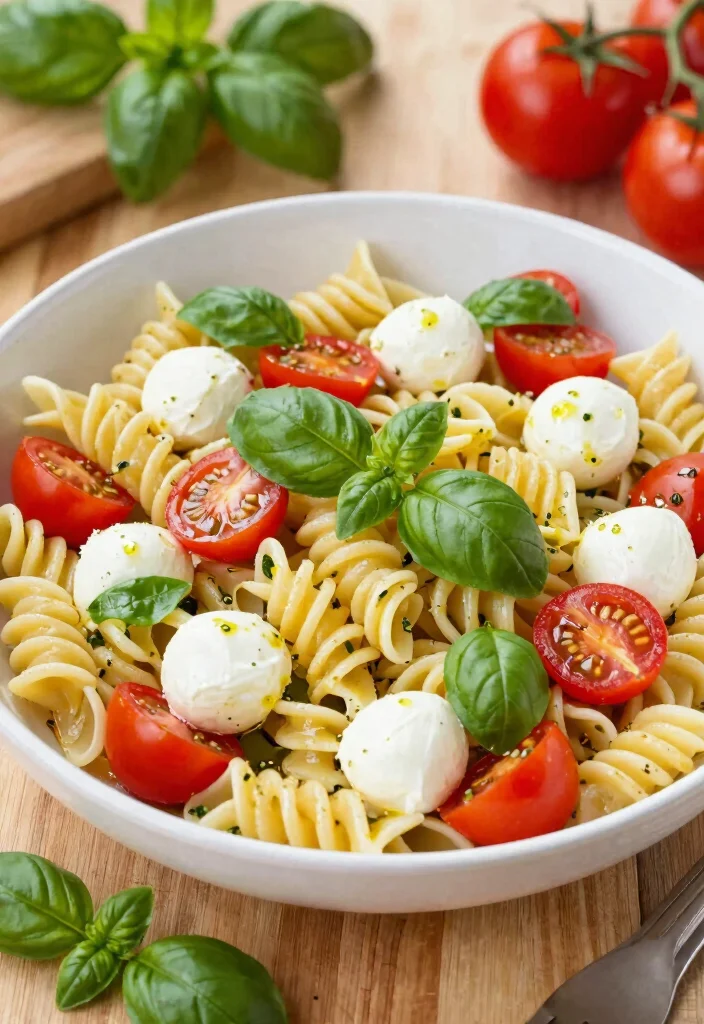 20 Easy and Cheap Lunch Ideas That Save Time and Money - 4. Caprese Pasta Salad 1
