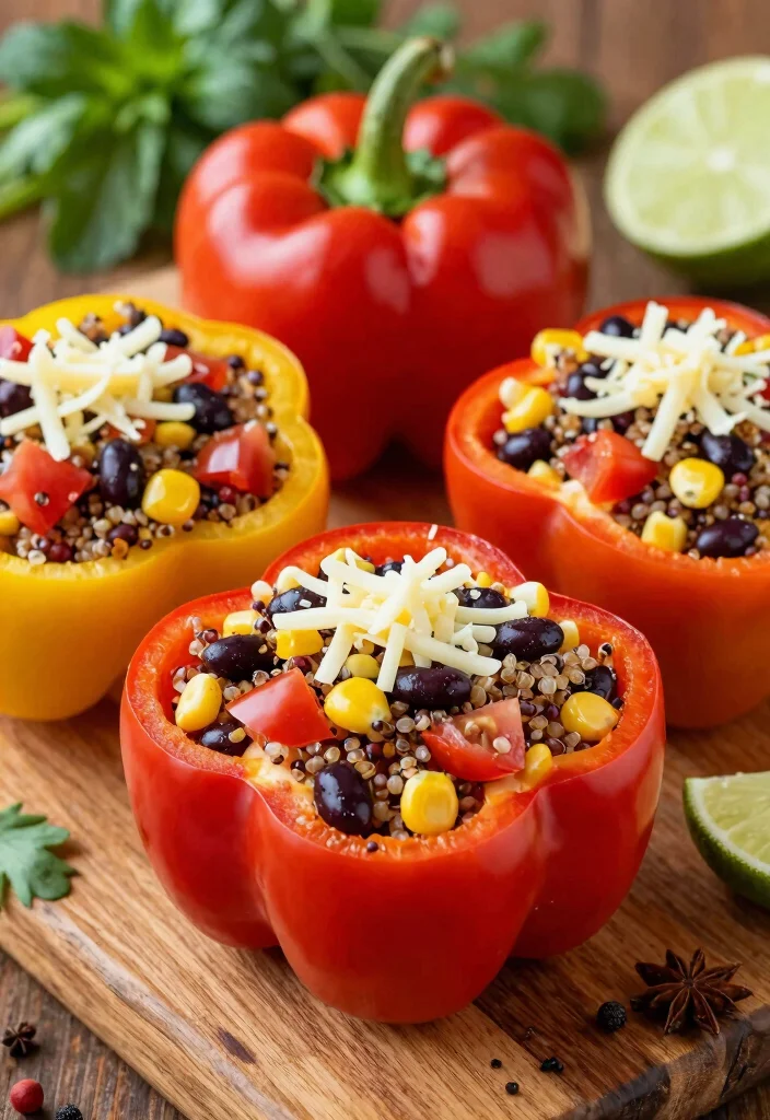 20 Filling Dinner Recipes Under 800 Calories - 1. Quinoa and Black Bean Stuffed Peppers 1