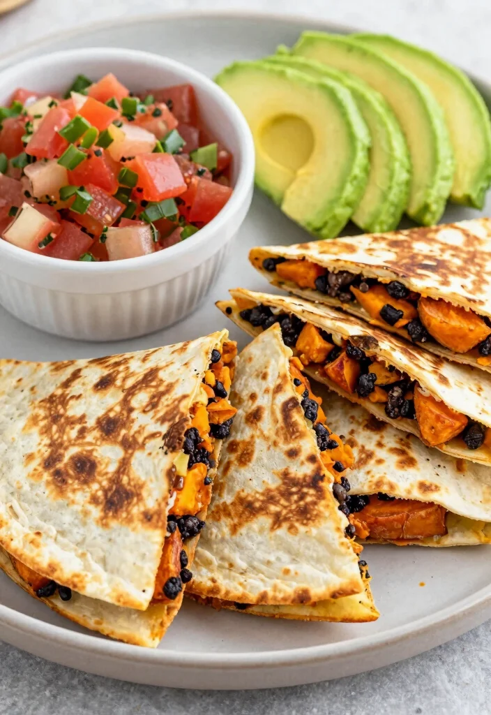 20 Filling Dinner Recipes Under 800 Calories - 20. Sweet Potato and Black Bean Quesadillas 1