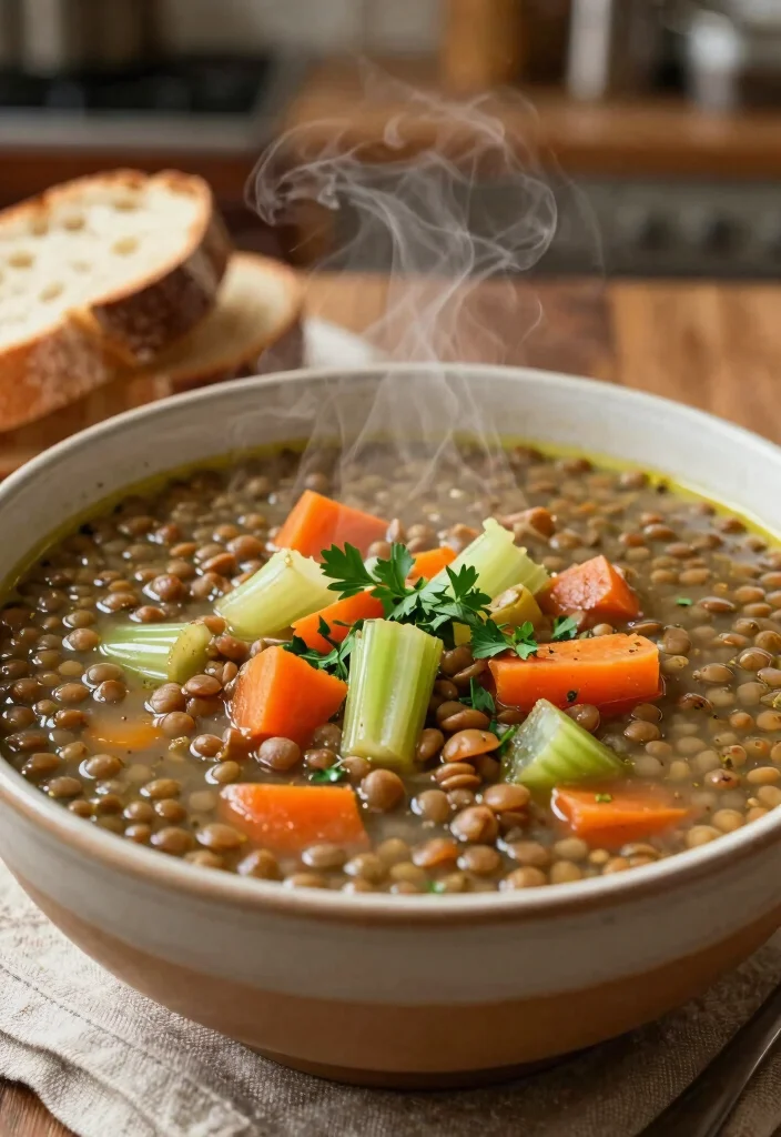 20 Filling Dinner Recipes Under 800 Calories - 9. Lentil Soup with Carrots and Celery 1