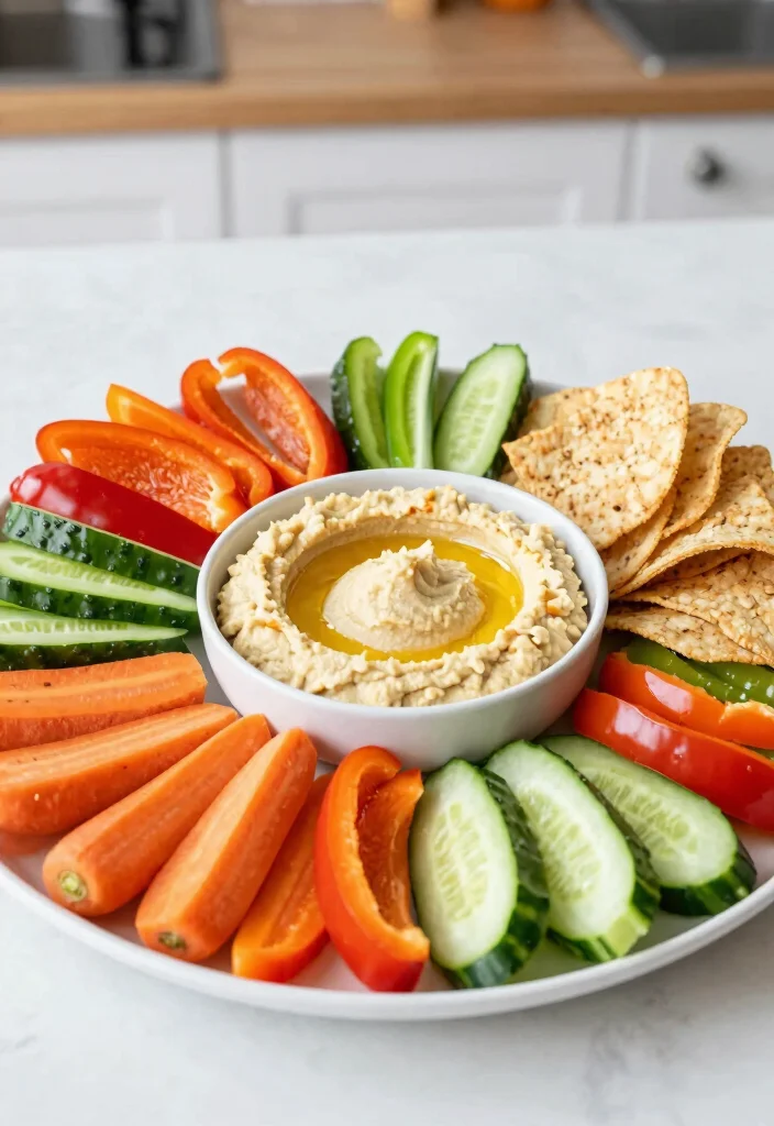 20 Fun Lunch Ideas for Kids That Make Mealtime Exciting - 10. Classic Hummus and Veggie Platter 1