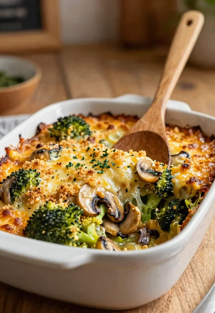 20 Healthy Broccoli Dinner Recipes That Taste Delicious - 10. Broccoli and Mushroom Gratin 1