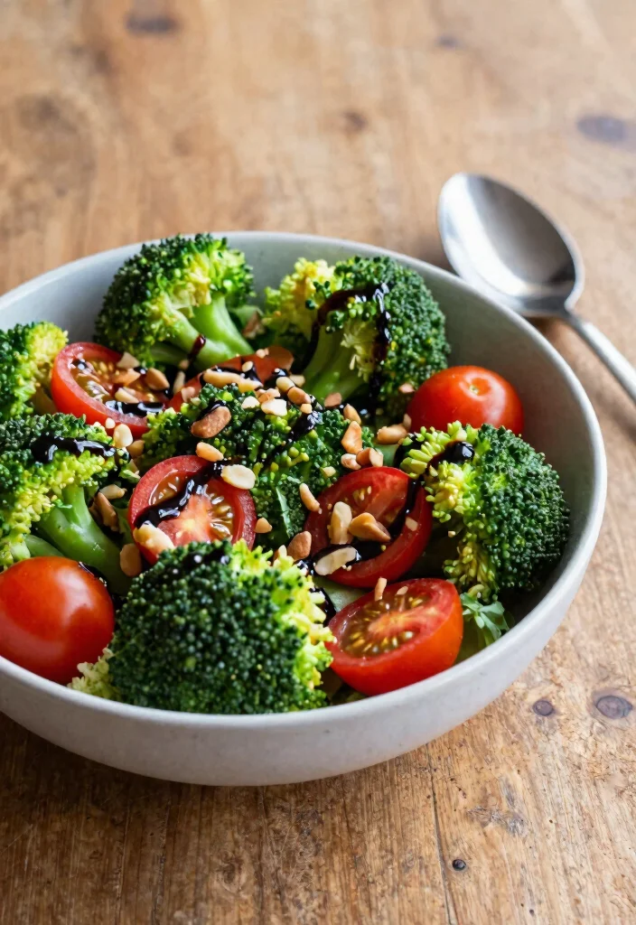 20 Healthy Broccoli Dinner Recipes That Taste Delicious - 13. Broccoli and Tomato Salad with Balsamic Dressing 1