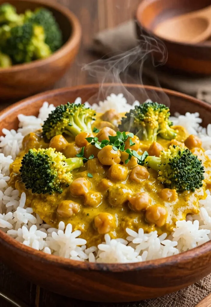 20 Healthy Broccoli Dinner Recipes That Taste Delicious - 20. Broccoli and Chickpea Curry 1