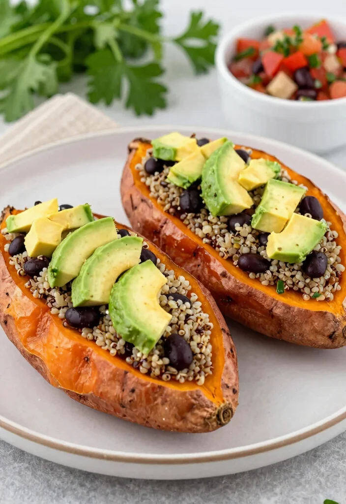 20 Healthy High-Protein Dinner Recipes to Keep You Full - 10. Quinoa-Stuffed Sweet Potatoes 1