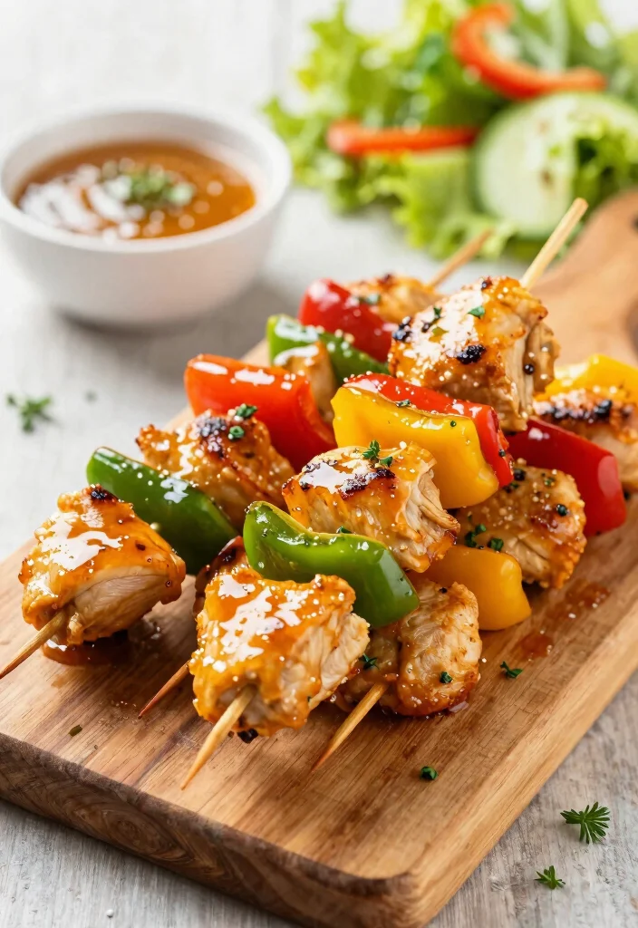 20 Healthy High-Protein Dinner Recipes to Keep You Full - 18. Honey Garlic Chicken Skewers 1