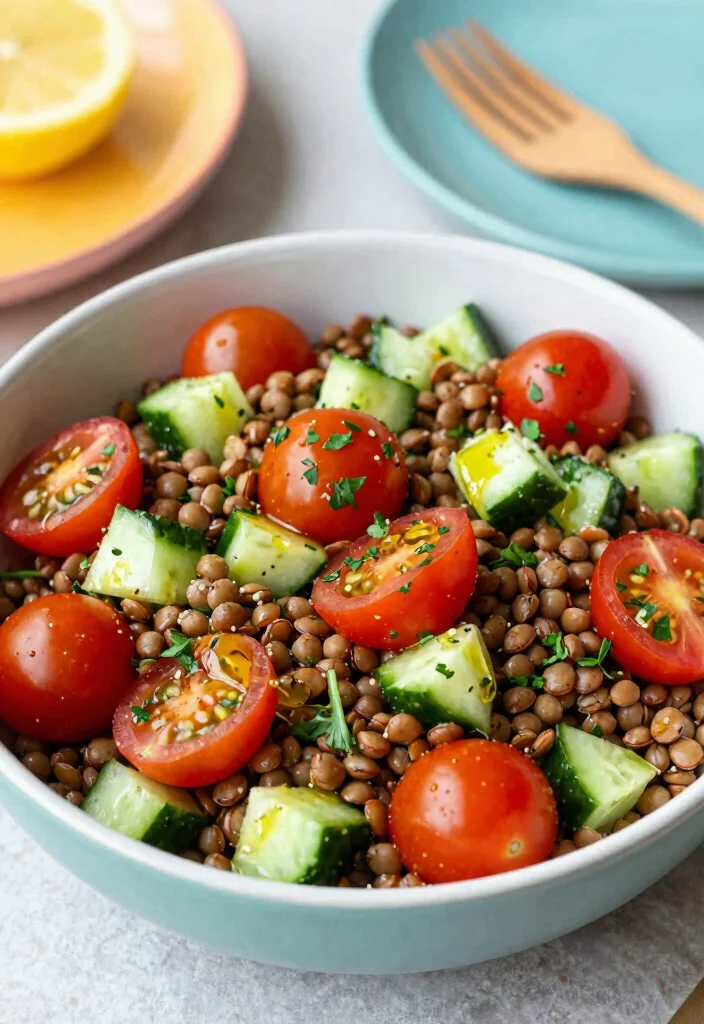 20 Healthy High-Protein Dinner Recipes to Keep You Full - 19. Mediterranean Lentil Salad 1