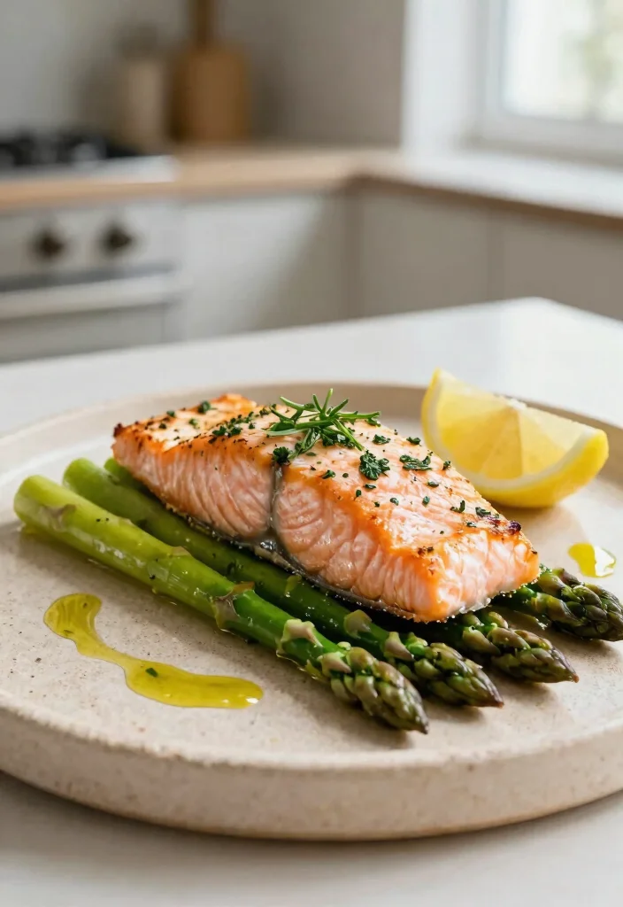 20 Healthy High-Protein Dinner Recipes to Keep You Full - 5. Baked Salmon with Asparagus 1