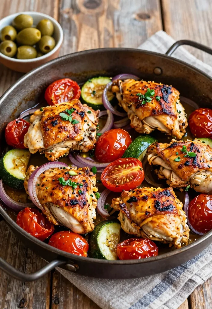 20 Healthy High-Protein Dinner Recipes to Keep You Full - 9. One-Pan Mediterranean Chicken 1