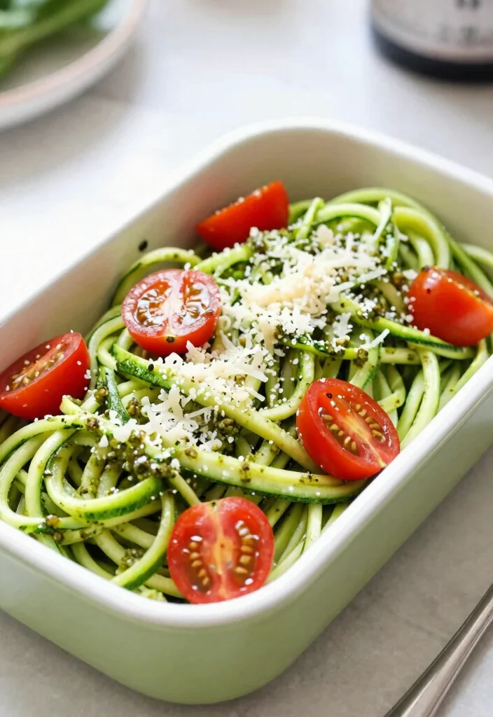 20 Healthy Lunch Box Ideas for School Kids Will Actually Eat - 13. Zucchini Noodles with Pesto 1