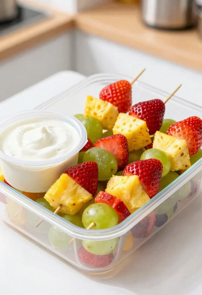 20 Healthy Lunch Box Ideas for School Kids Will Actually Eat - 17. Fruit Kebabs 1