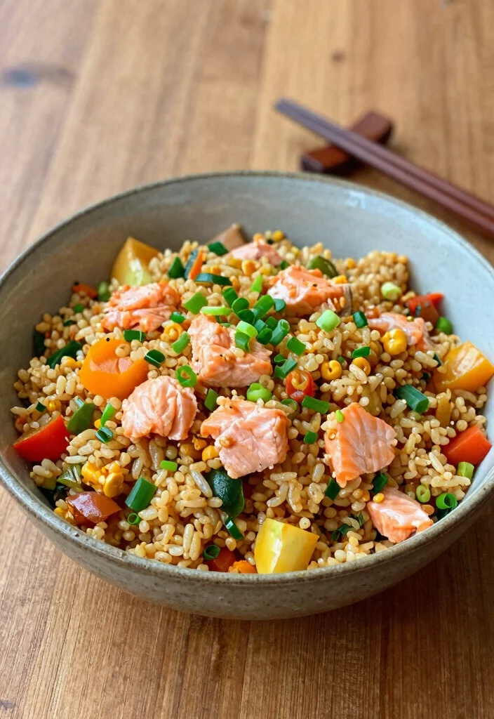 20 Healthy Salmon Dinner Recipes Ready for Weeknights - 11. Salmon Fried Rice 1