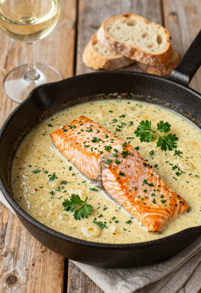 20 Healthy Salmon Dinner Recipes Ready for Weeknights - 12. Creamy Garlic Salmon Skillet 1