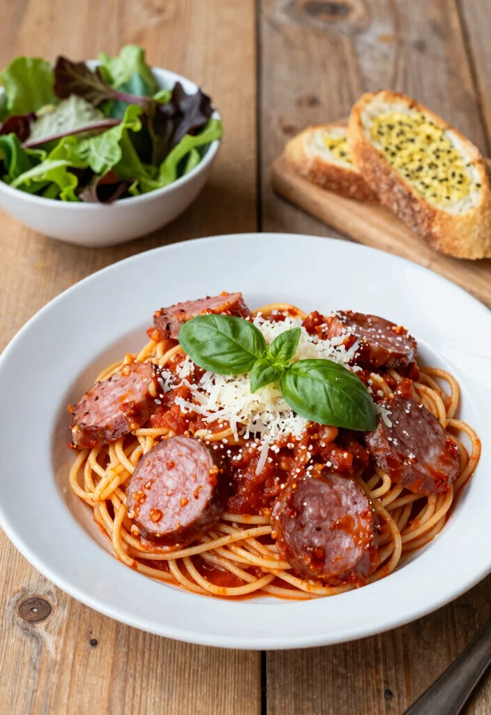 20 Italian Sausage Dinner Recipes the Whole Family Will Love - 8. Spaghetti with Italian Sausage and Marinara 1