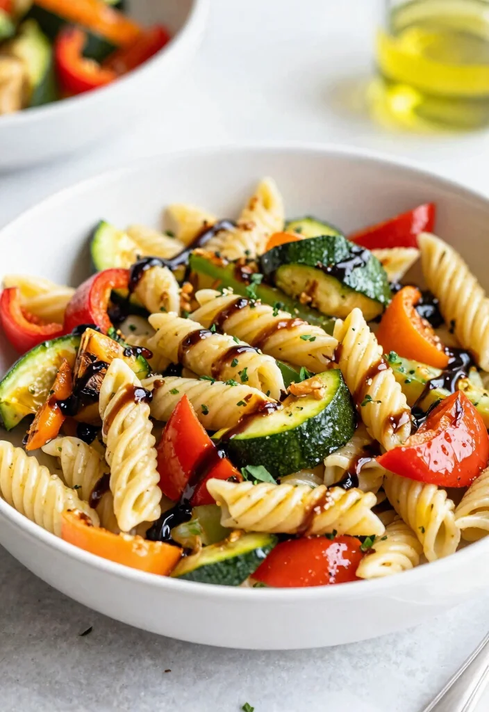 20 Lunch Potluck Ideas That Are Easy to Make and Share - 13. Roasted Vegetable Pasta Salad 1