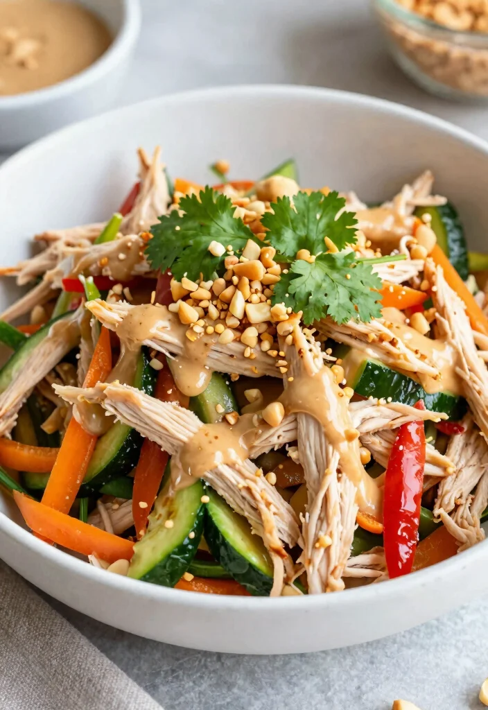 20 Lunch Potluck Ideas That Are Easy to Make and Share - 16. Thai Peanut Chicken Salad 1