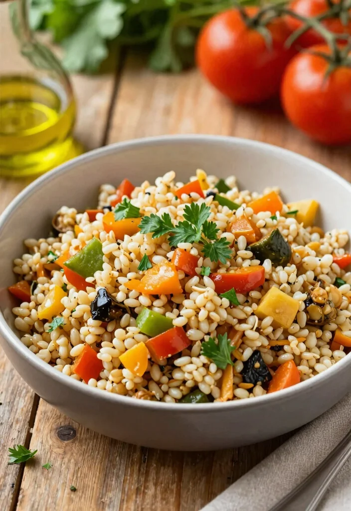 20 Meatless Dinner Recipes That Are Hearty and Satisfying - 11. Barley and Vegetable Pilaf 1