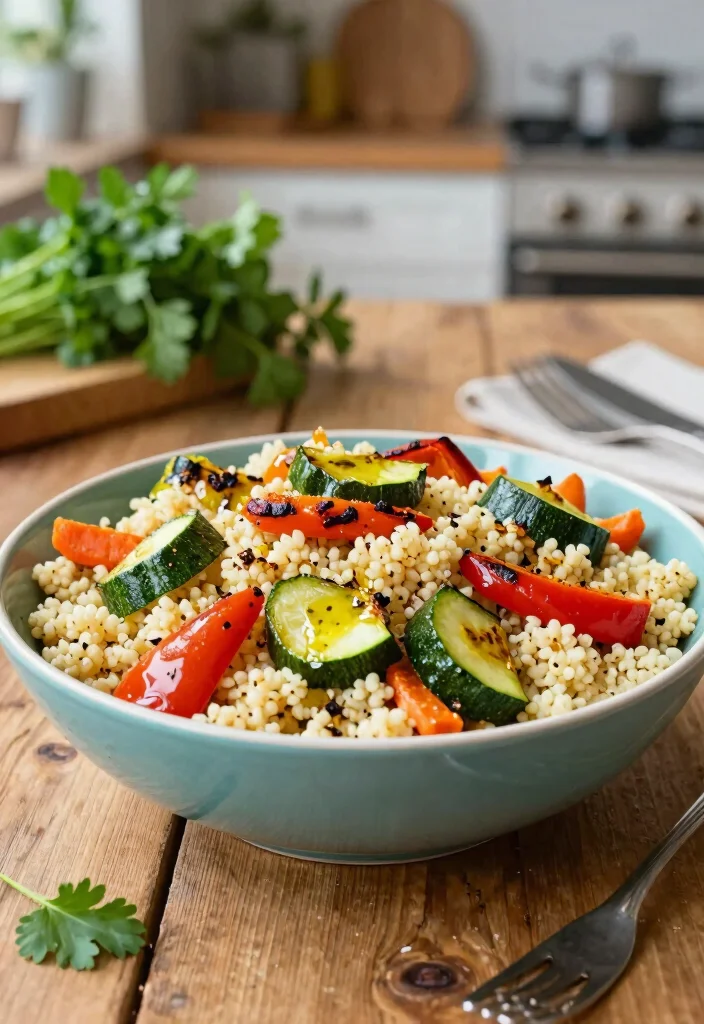20 Mediterranean Diet Dinner Recipes for a Healthy Lifestyle - 11. Roasted Vegetable Couscous 1