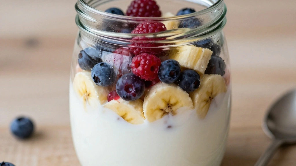 Healthy Greek Yogurt Parfait Recipe - Step 4: Add Fruit Layer 1