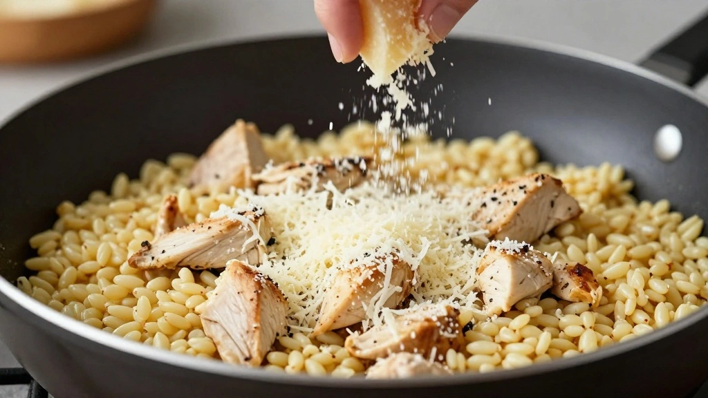Lemon Garlic Orzo Chicken Recipe - Step 7: Add Parmesan Cheese 1