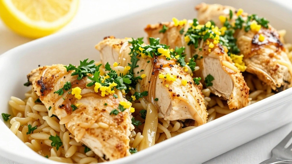 Lemon Garlic Orzo Chicken Recipe - Step 8: Garnish and Serve 1