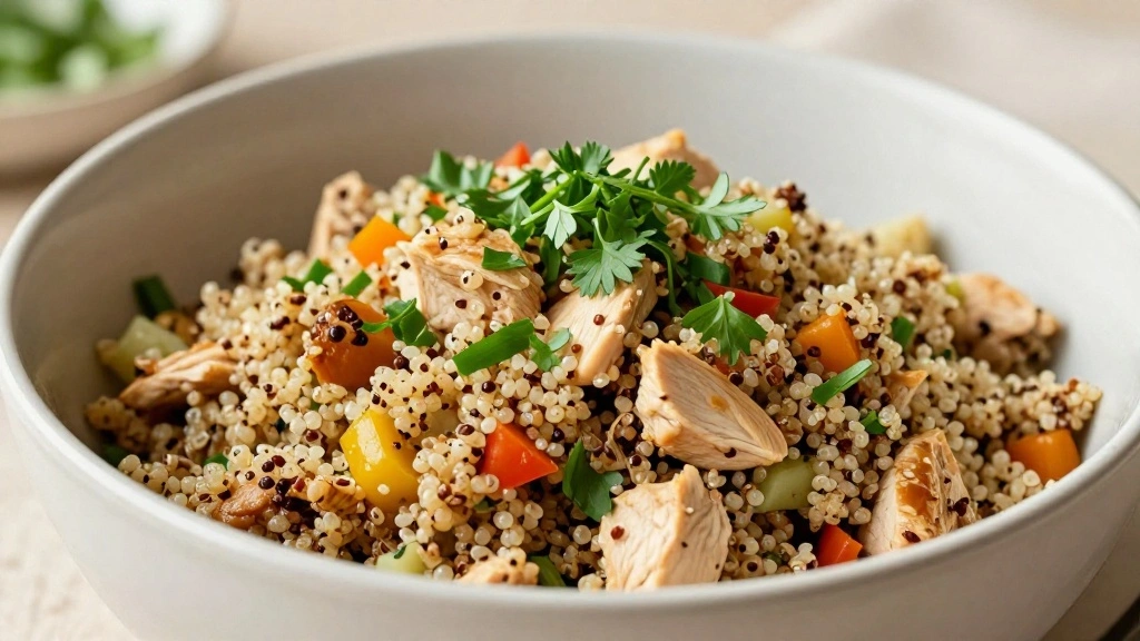 Quinoa Chicken Bowl Recipe - Step 6: Assemble Bowl 1