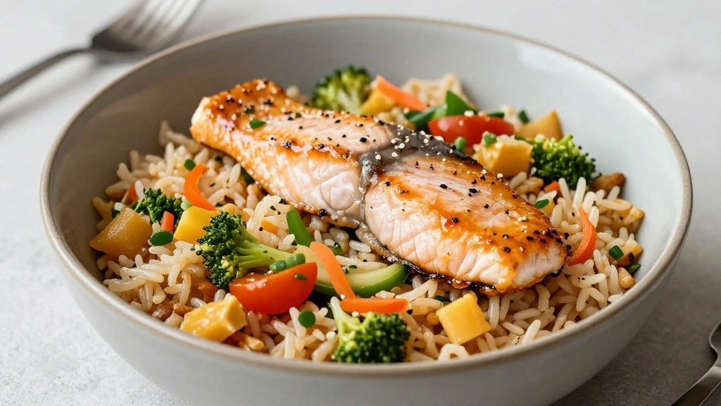 Teriyaki Salmon Bowl Recipe - Step 7: Assemble the Bowl 1